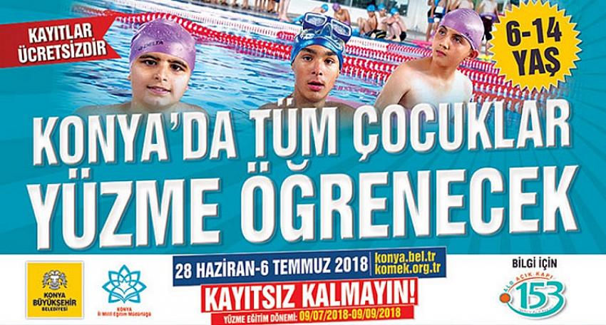 Konya’da Tüm Çocuklar Yüzme Öğrenecek