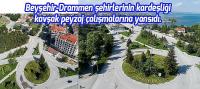 Beyşehir Drammen Kavşağında şehirlerinin kardeşliği peyzaj çalışmalarına da yansıdı.