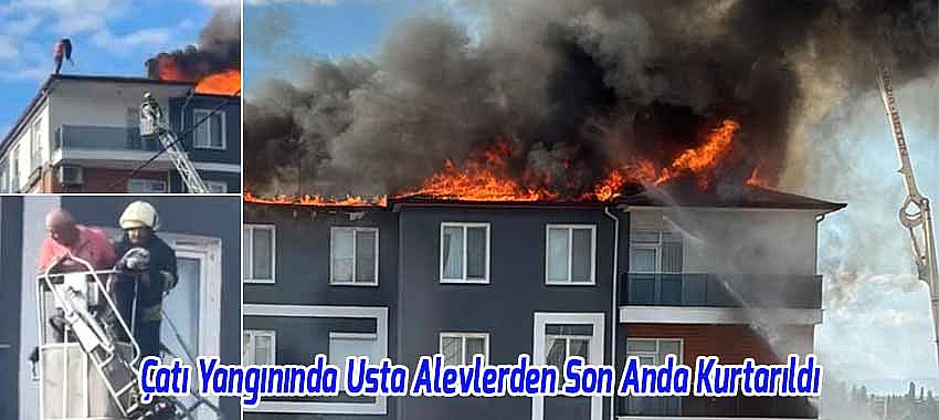Beyşehir’de 5 Katlı Apartmanın Çatısında Yangın: Usta Alevlerden Son Anda Kurtarıldı