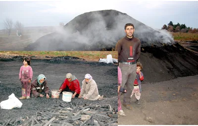 Mangal kömürü işçilerinin zor yaşamı